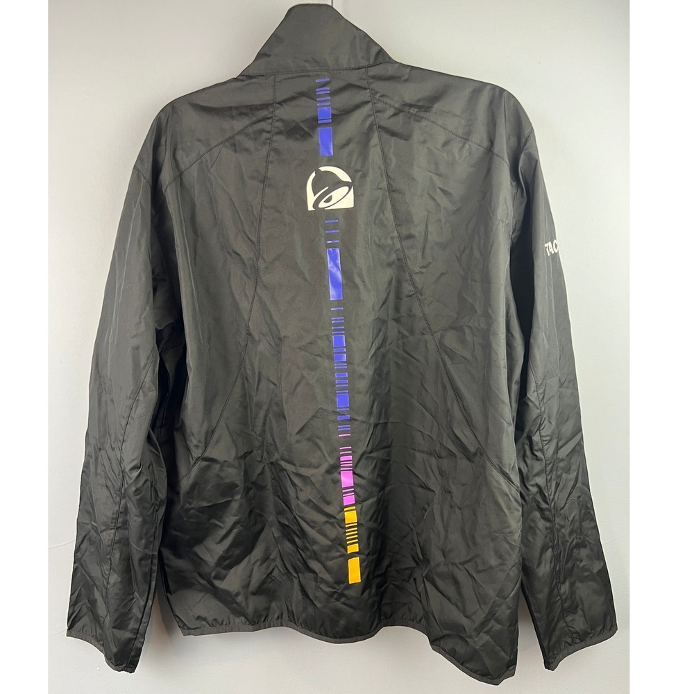 Taco Bell Team Member Employee Uniform Black Windbreaker Zipper Jacket Size M